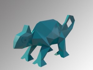 chameleon low poly Modello di stampa 3D