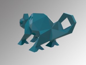 chameleon low poly Modello di stampa 3D