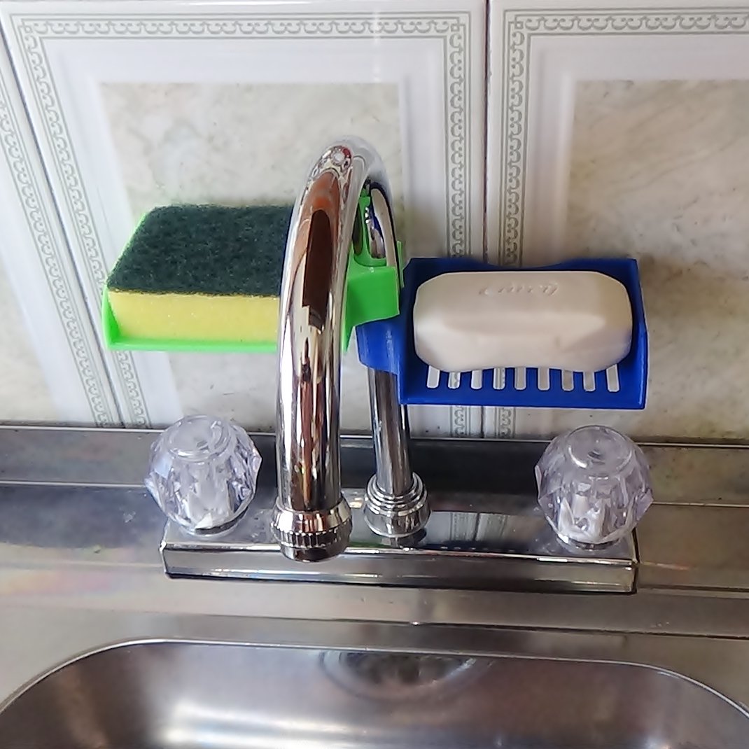 Sink Sponge and Dish Wand holder by Contact, Download free STL model