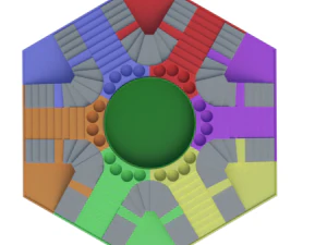 parchis of 6 seats 3D Print Model
