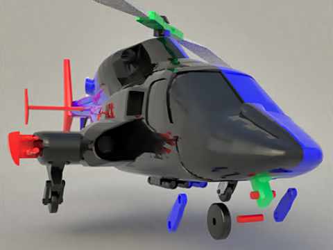 Air Wolf 3D Print Model