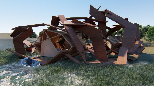 shell near lake 3D मॉडल .c4d .max .obj .3ds .fbx .stl .blend 