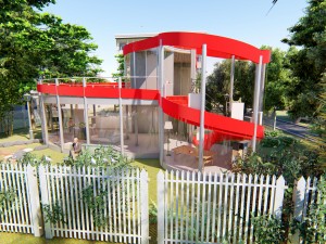 stripe crib 3D 모델