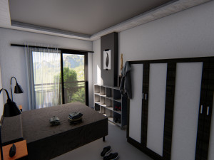 concrete apartment 3D मॉडल