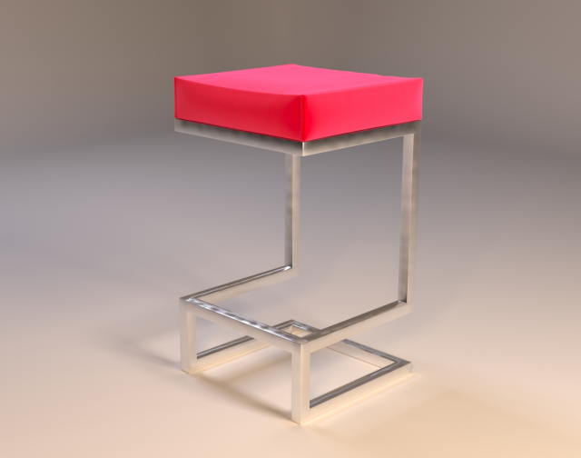 bar stool velvet 3D 모델 .c4d .max .obj .3ds .fbx .stl .blend 