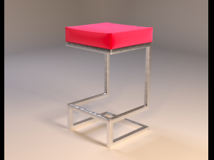 bar stool velvet 3D 模型
