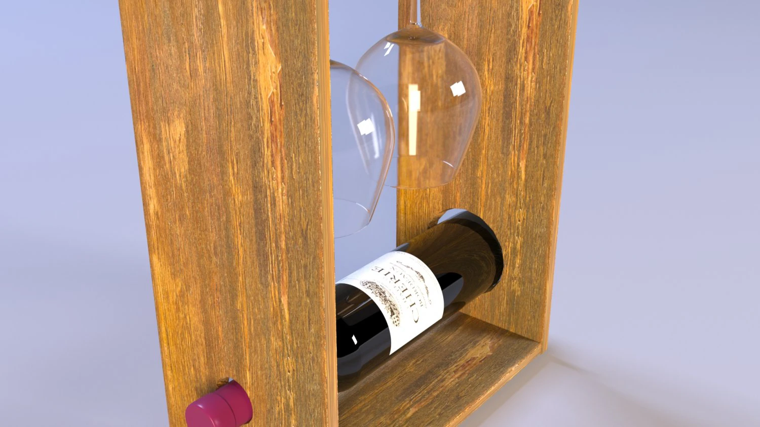 decorative shelf for wine 3D Model .c4d .max .obj .3ds .fbx .stl .blend 