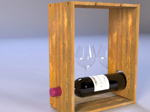 decorative shelf for wine 3D Model