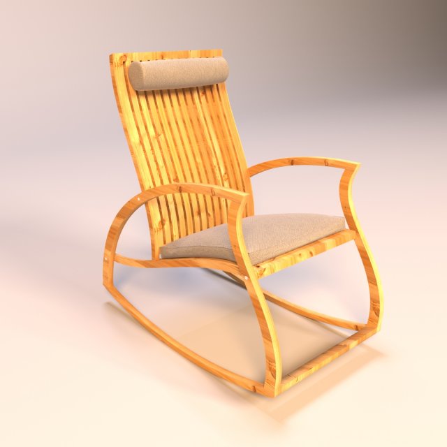 aria teak rocking chair Modelo 3D .c4d .max .obj .3ds .fbx .stl .blend