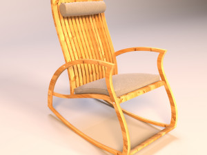 aria teak rocking chair 3D Model