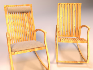 aria teak rocking chair Modelo 3D