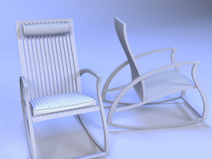 aria teak rocking chair Modelo 3D