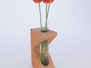 vase with tulips 3D-Modell