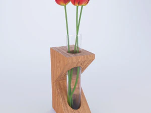 vaso con tulipani Modello 3D