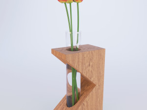 vase with tulips 3D Model