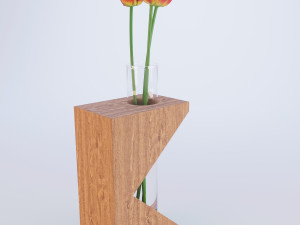 vase with tulips 3D Model