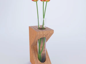 vase with tulips 3D Model