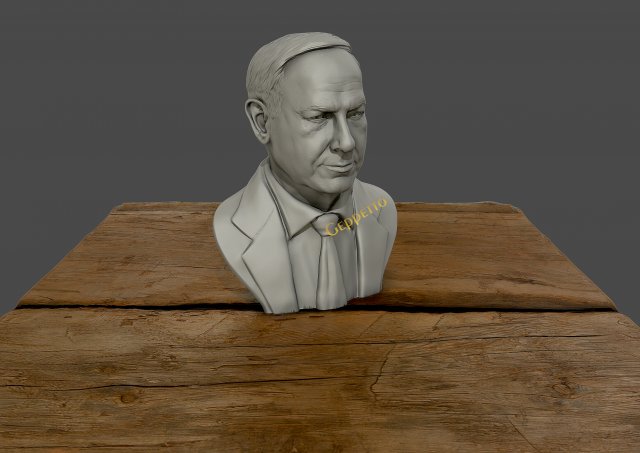 benjamin netanyahu 3d sculpture 3d print model Modelo de impresión 3D .c4d .max .obj .3ds .fbx .stl .blend 