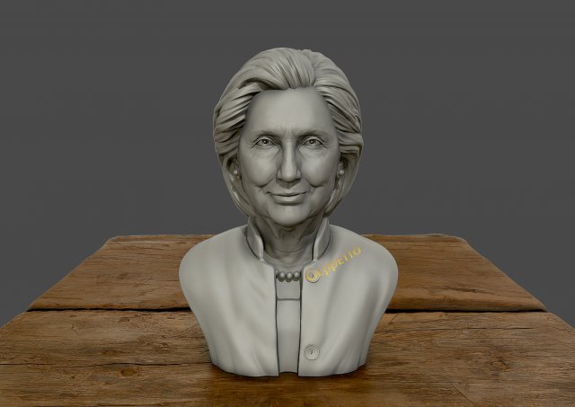 hillary clinton 3d printable model 3d print model 3D Baskı Modeli .c4d .max .obj .3ds .fbx .stl .blend 