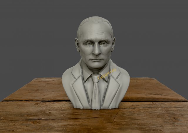 3d sculpture of vladimir putin 3d printable model 3d print model 3Dプリントモデル .c4d .max .obj .3ds .fbx .stl .blend 