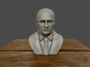 3D-sculptuur van Vladimir Poetin 3D-afdrukbaar model 3D-afdrukmodel 3D printmodel