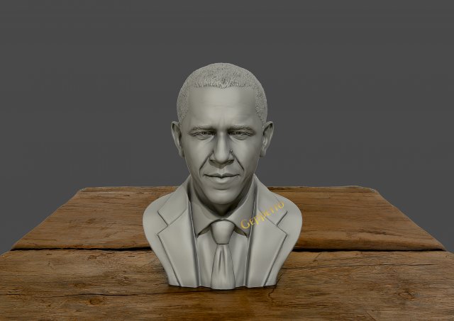 3d sculpture of barack obama 3d print model 3d print model 3D Принт Модель .c4d .max .obj .3ds .fbx .stl .blend 