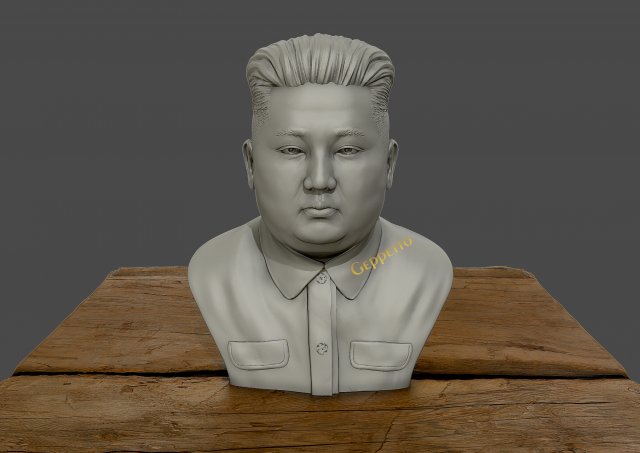 3d sculpture of kim jong un 3d print model 3d print 3d print model Model do druku 3D .c4d .max .obj .3ds .fbx .stl .blend 