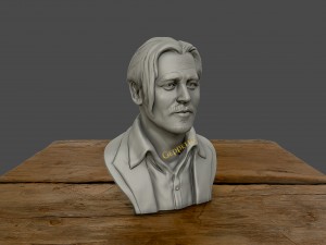 3d sculpture of johnny depp 3d printable model 3d print model 3D Принт Модель