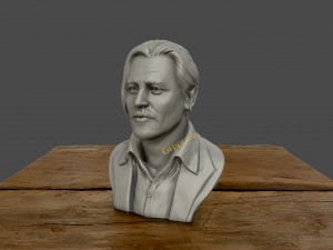 3d sculpture of johnny depp 3d printable model 3d print model 3D Принт Модель