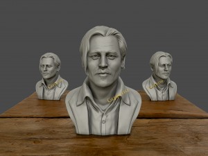 3d sculpture of johnny depp 3d printable model 3d print model 3D Принт Модель