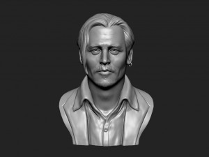 3d sculpture of johnny depp 3d printable model 3d print model 3D Принт Модель