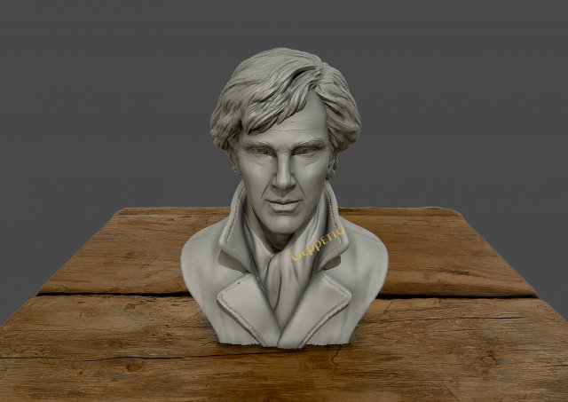3d sculpture of benedict cumberbatch 3d print model Modelo de impresión 3D .c4d .max .obj .3ds .fbx .stl .blend 