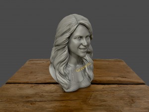 shakira 3d bust 3d print model 3D-printmodel