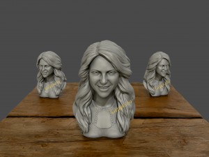 shakira 3d bust 3d print model 3D-printmodel