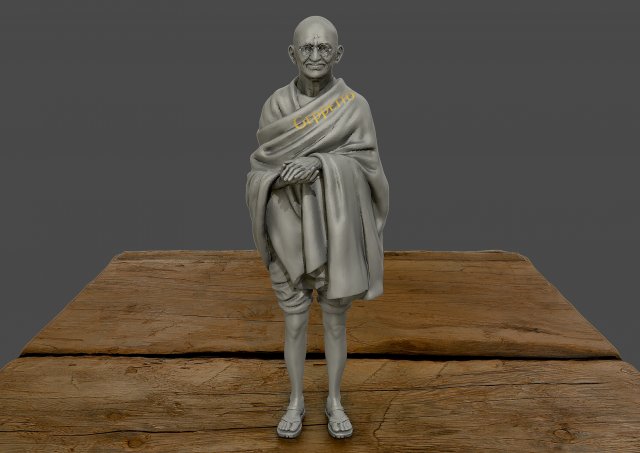 mahatma gandhi 3d printable model 3d print model Modelo de impresión 3D .c4d .max .obj .3ds .fbx .stl .blend 