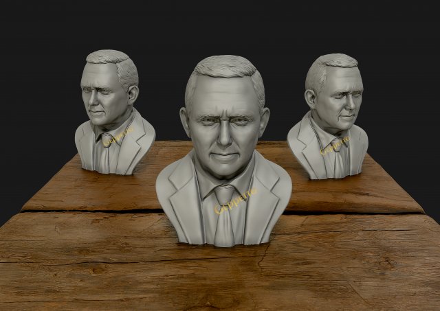 mike pence 3d sculpture 3D Принт Модель .c4d .max .obj .3ds .fbx .stl .blend 