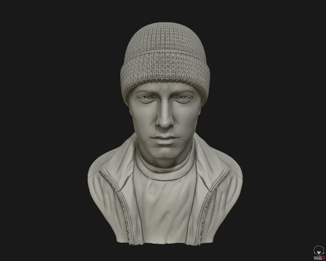 eminem 3d portrait sculpture 3d print model 3D Принт Модель .c4d .max .obj .3ds .fbx .stl .blend 