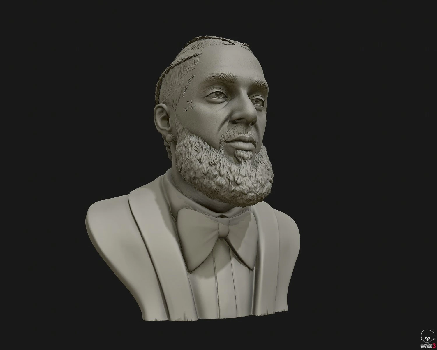 nipsey hussle 3d bust sculpture 3d print model 3D Print Model .c4d .max .obj .3ds .fbx .stl .blend