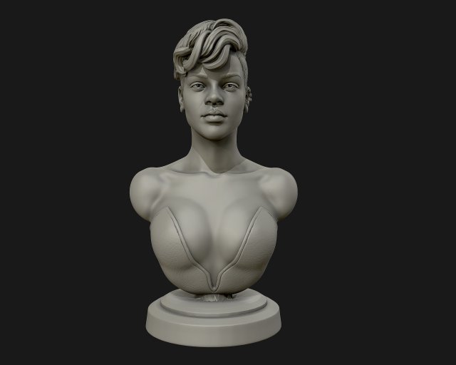 rihanna sculpture ready to print 3d print model 3Dプリントモデル .c4d .max .obj .3ds .fbx .stl .blend 