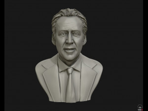 nicolas cage 3d printable portrait model 3d print model 3D Print Model