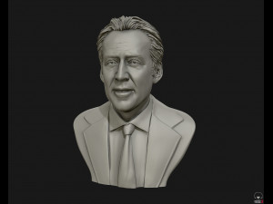 nicolas cage 3d printable portrait model 3d print model Modelo de impresión 3D