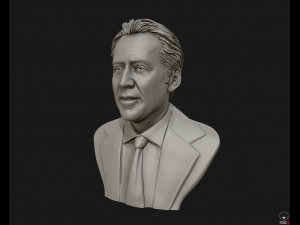 nicolas cage 3d printable portrait model 3d print model Modelo de impresión 3D