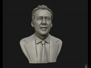 nicolas cage 3d printable portrait model 3d print model Modelo de impresión 3D