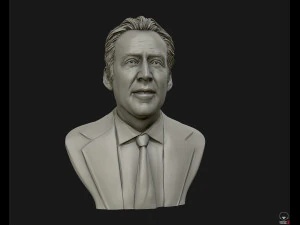 nicolas cage 3d printable portrait model 3d print model 3D Print Model