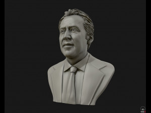 nicolas cage 3d printable portrait model 3d print model Modelo de impresión 3D