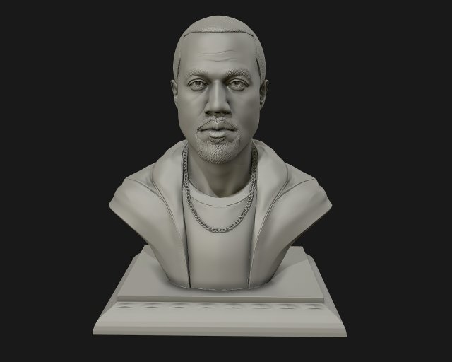 kanye west 3d printable sculpture 3d print model 3D Print Model .c4d .max .obj .3ds .fbx .stl .blend 