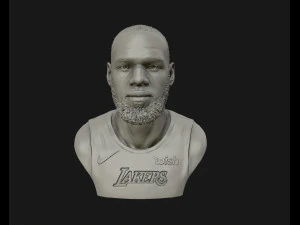 穿着湖人队球衣的勒布朗&middot;詹姆斯准备 3D 打印 3D 打印模型 3D 打印模型
