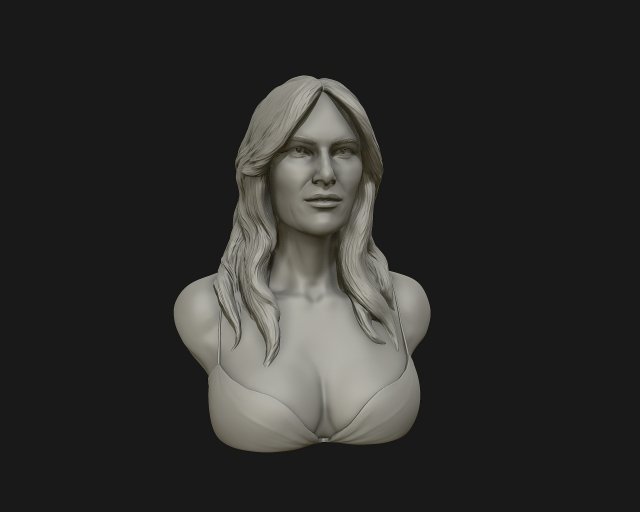 melania trump 3d bust sculpture 3d print model 3Dプリントモデル .c4d .max .obj .3ds .fbx .stl .blend 