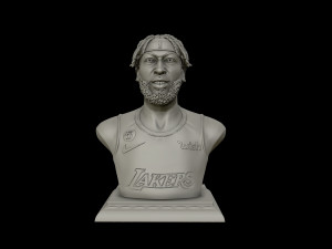 3d portrait of anthony davis with finals look 3d print model 3D-printmodel