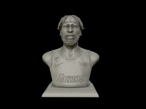 3D-Porträt von Anthony Davis mit 3D-Druckmodell im Final-Look 3D Druckmodell